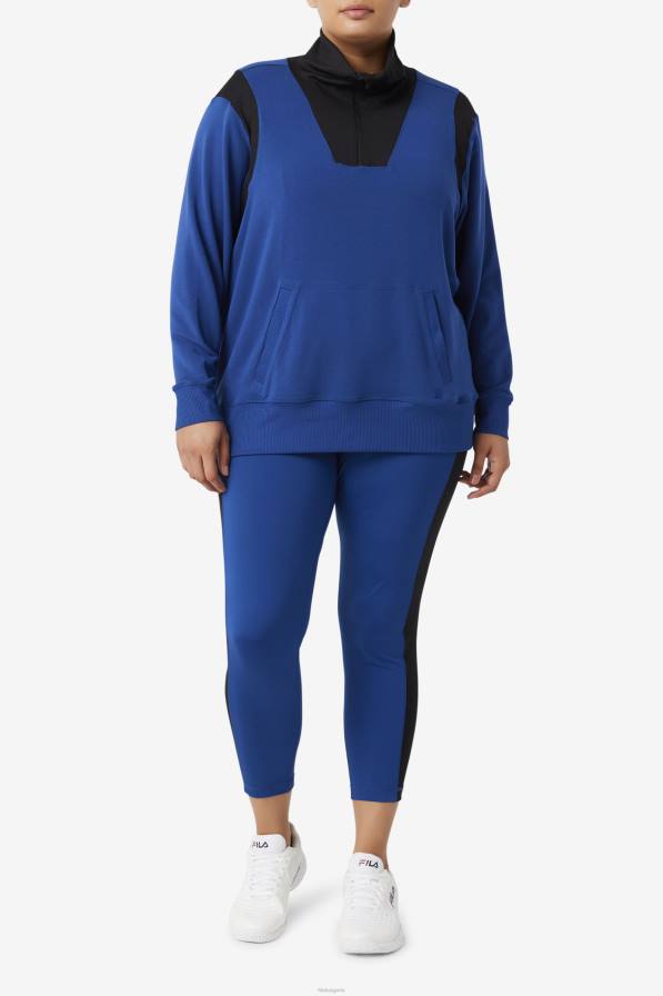 2HNL1928 тъмносин божур/черен FILA fi-lux половин цип fila синьо божур/черно