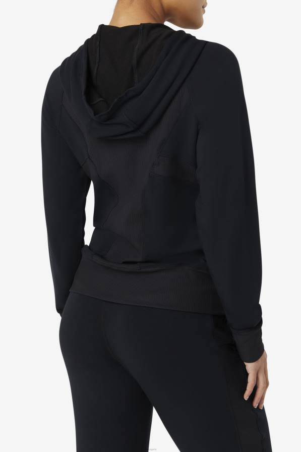 2HNL1932 черен FILA черен фи-лукс суичър с качулка с пълен цип fila