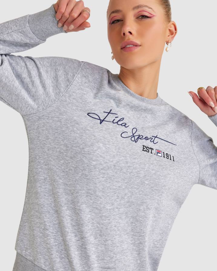 2HNL2834 сив мергел FILA дамски cinzia crew fila grey marle