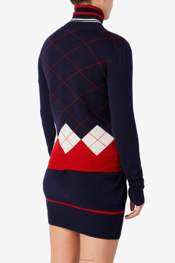 2HNL2933 тъмносиньо/бяло/червено FILA пуловер с пълен цип тъмносин/бял/червен фила