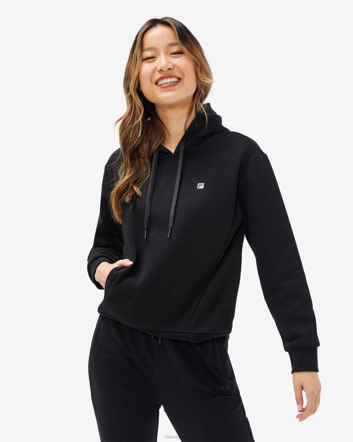 2HNL2955 черен FILA черна дамска качулка с бадж