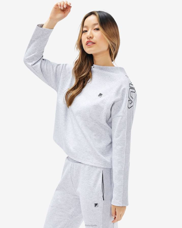 2HNL2961 светлосив мергел FILA светло сиво мраморно фила дамско горнище от чиара