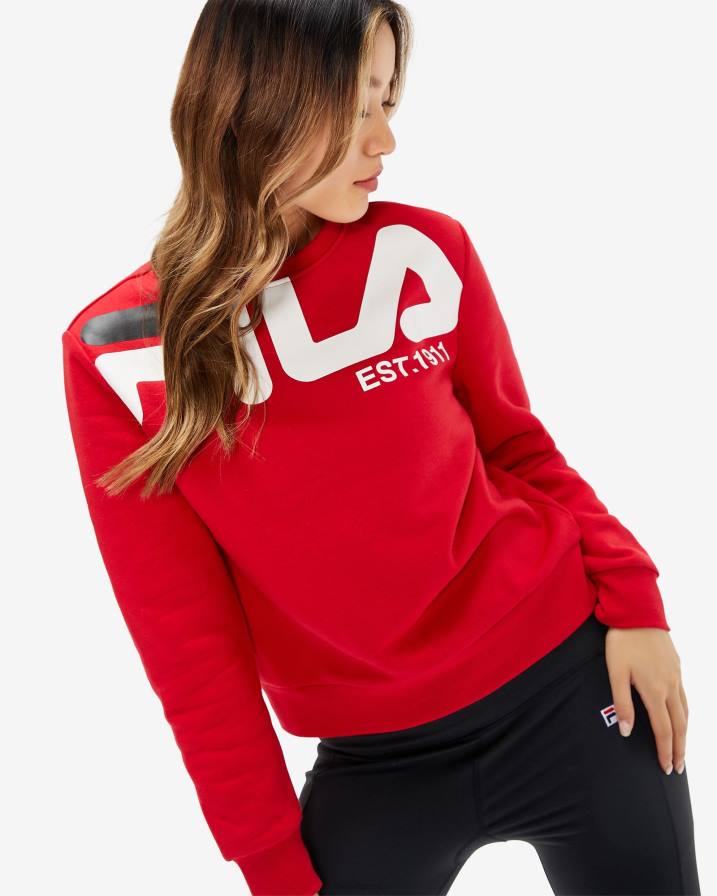 2HNL2963 червен FILA дамски grazia crew red fila