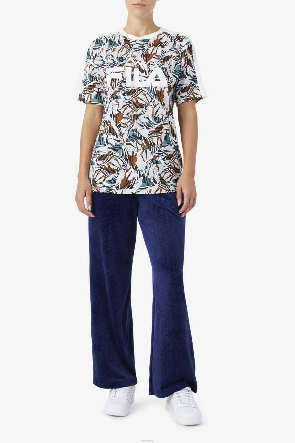 2HNL1376 печат на чапла/бурна/дълбоко езеро FILA Nataly тениска за гадже с щампа fila egret/stormy/deep lake