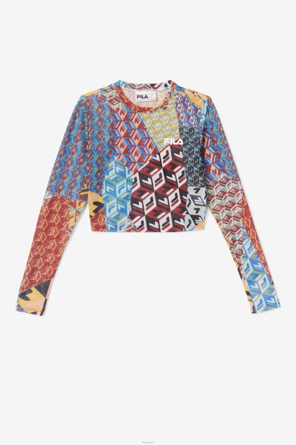 2HNL1379 океан/жълто/бяло FILA birdy горнище с дълъг ръкав ocean/yellow/white fila