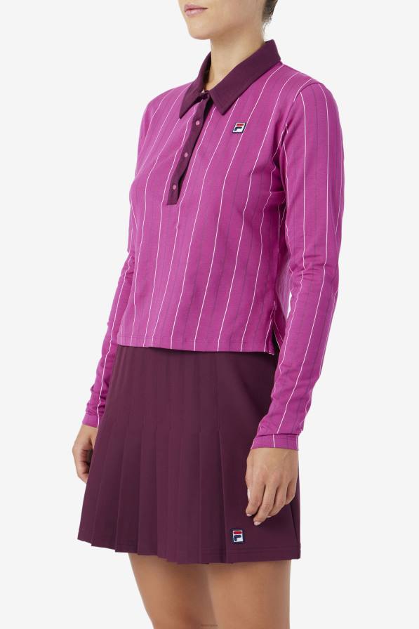 2HNL1384 руж/потпури/гроздово вино FILA поло с дълъг ръкав fila rouge/potpourri/grape wine jada