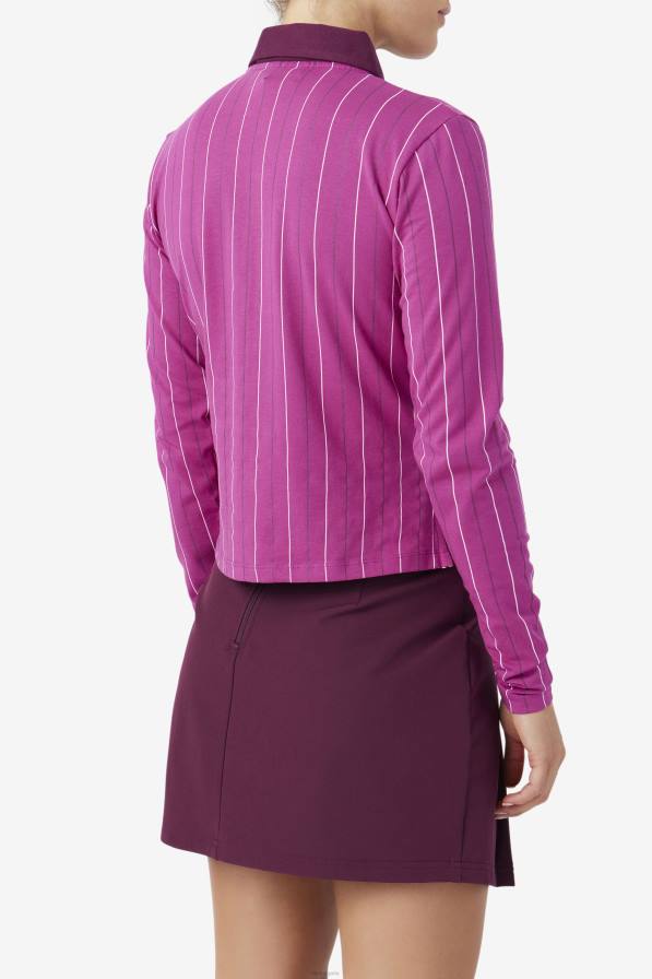 2HNL1384 руж/потпури/гроздово вино FILA поло с дълъг ръкав fila rouge/potpourri/grape wine jada