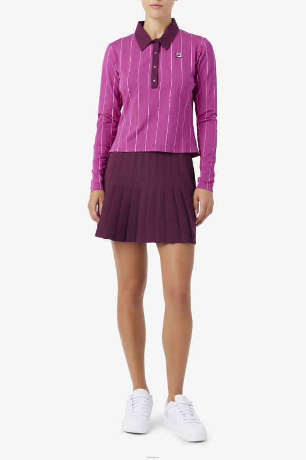 2HNL1384 руж/потпури/гроздово вино FILA поло с дълъг ръкав fila rouge/potpourri/grape wine jada