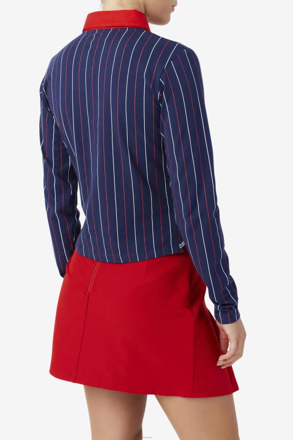 2HNL1385 тъмносиньо/червено/бяло FILA Поло с дълъг ръкав jada синьо/червено/бяло