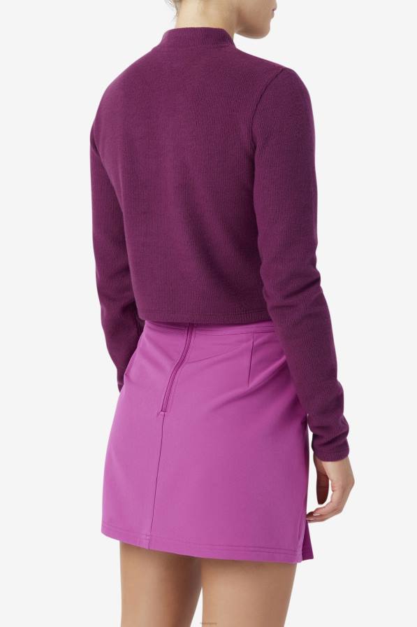 2HNL1391 гроздово вино/руж FILA josie половин цип горнище грозде вино/руж fila