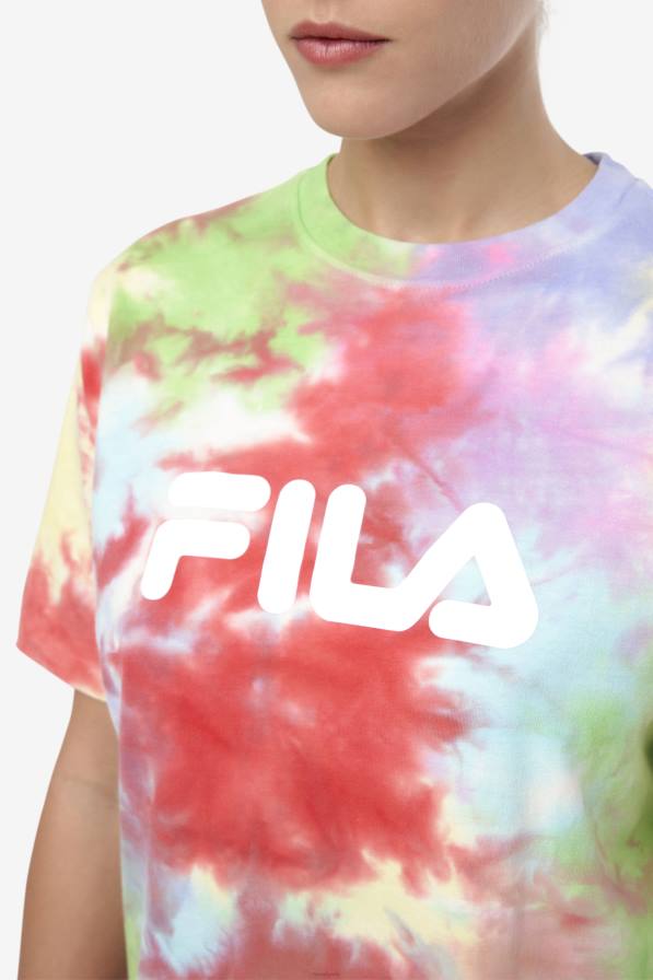 2HNL1405 зелено/бяло/зеленика/червено FILA fila alivia tee dye tee зелено/бяло/зеленика/червено