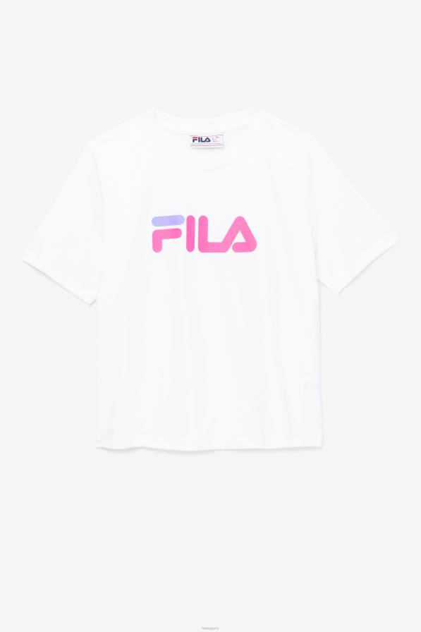 2HNL1409 бяло/розово сияние/лилаво хебе FILA miss eagle тениска бяло/розово сияние/лилаво hebe fila