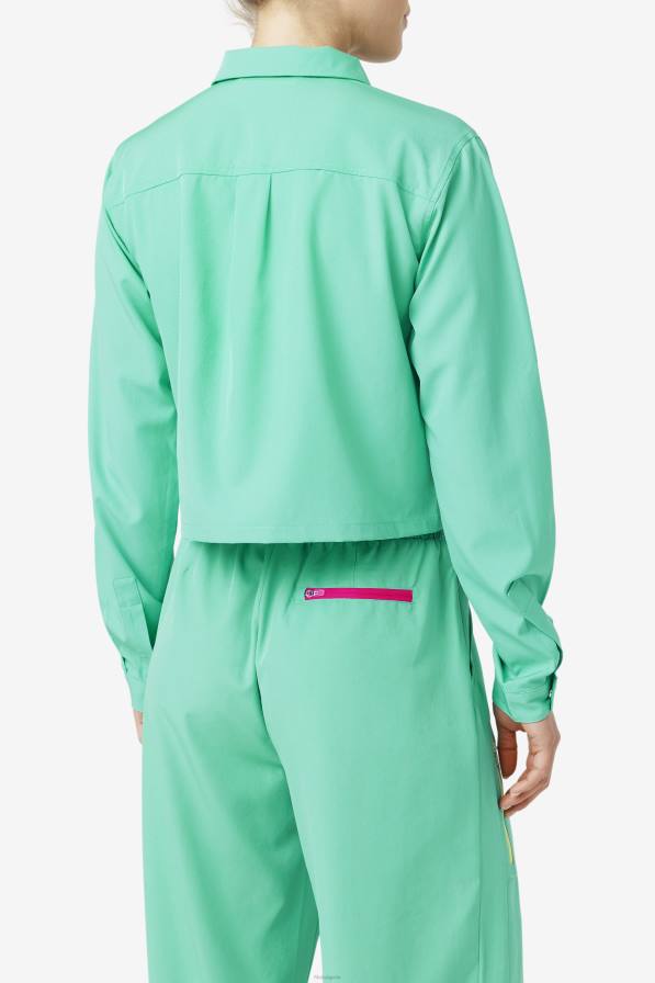 2HNL1416 морско зелено FILA морскозелена риза с цип alina fila