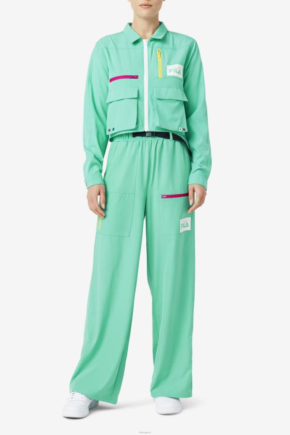 2HNL1416 морско зелено FILA морскозелена риза с цип alina fila