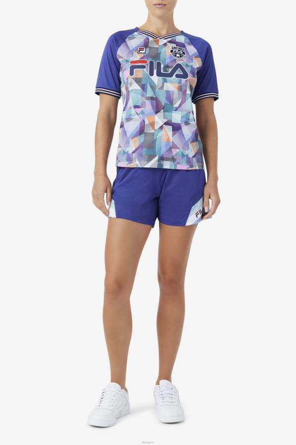2HNL1458 geoprint/синьо FILA geoprint/синя фланелка fila