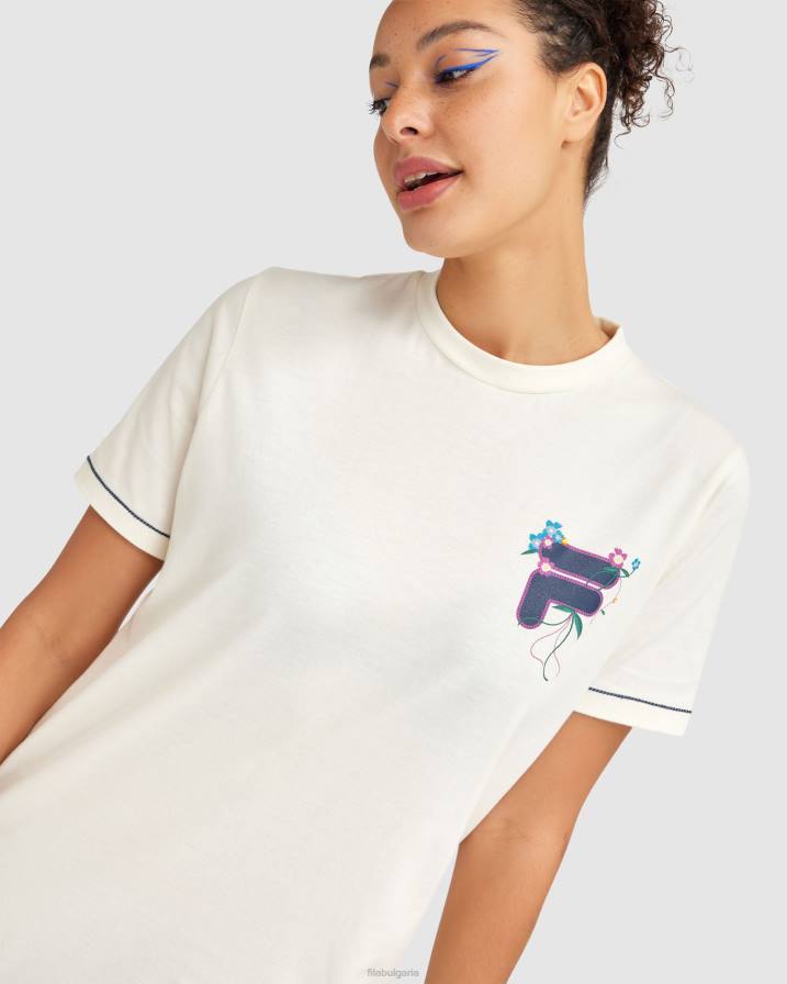 2HNL2804 бяла чапла FILA дамска тениска fila egret