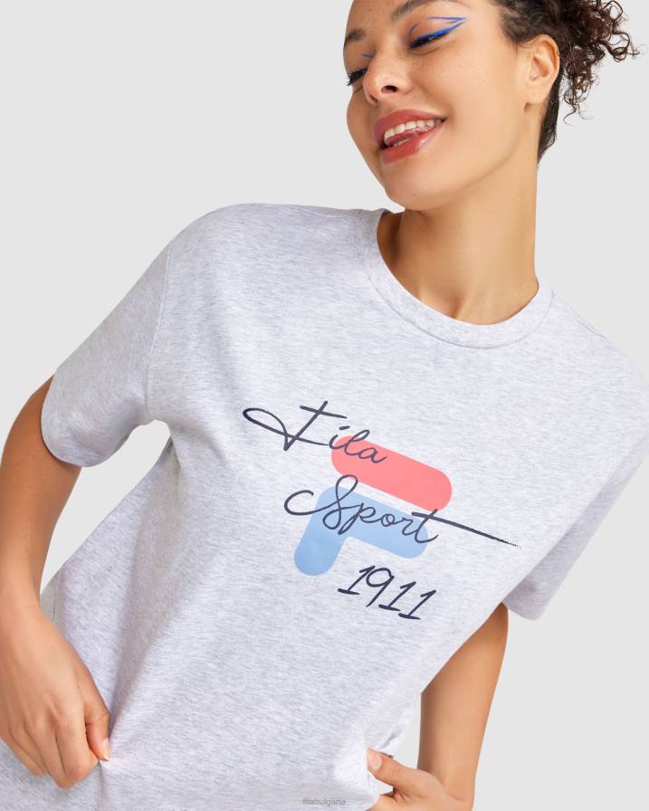2HNL2838 светлосив мергел FILA светло сива дамска тениска cinzia marle fila