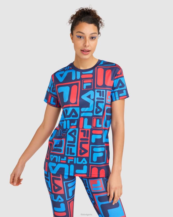 2HNL2854 нов флот FILA нова дамска тениска anja в тъмносиньо