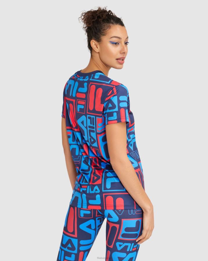 2HNL2854 нов флот FILA нова дамска тениска anja в тъмносиньо