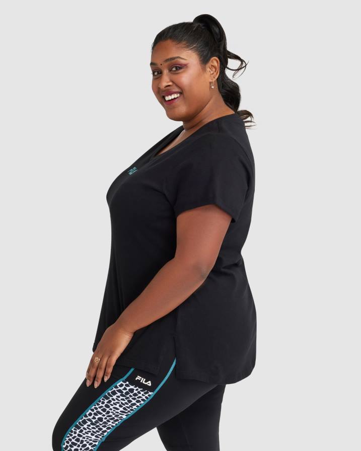 2HNL2858 черен FILA дамска тениска rebecca fila черна