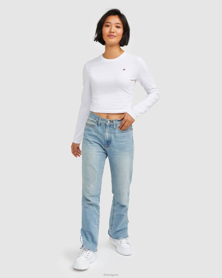 2HNL2885 бяло FILA дамска значка l/s тениска бяла фила