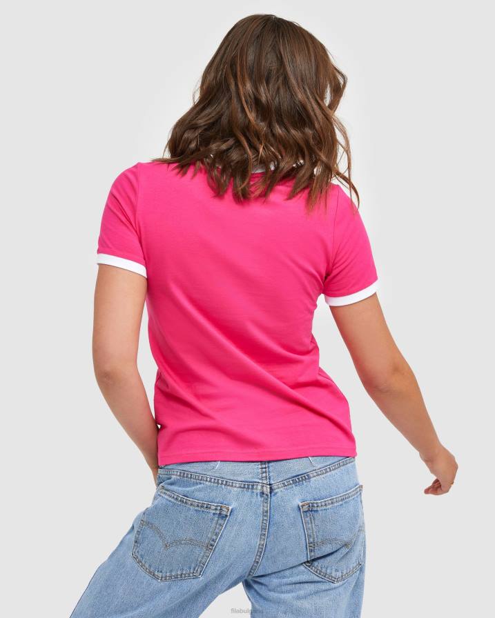 2HNL2897 цвекло FILA класическа дамска тениска тип рингер цвекло фила