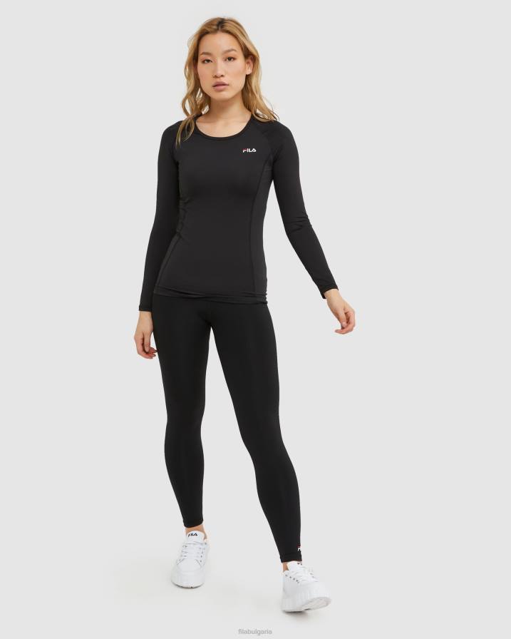 2HNL2905 черен FILA fila classic дамска тениска с л/с черна