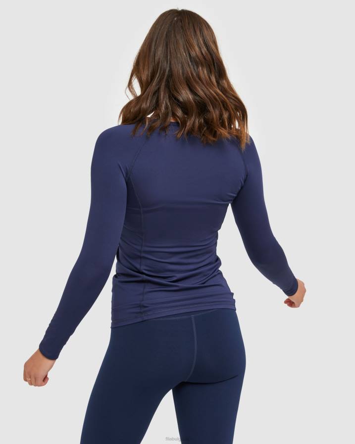 2HNL2907 нов флот FILA нова класическа дамска тениска с л/с в синьо