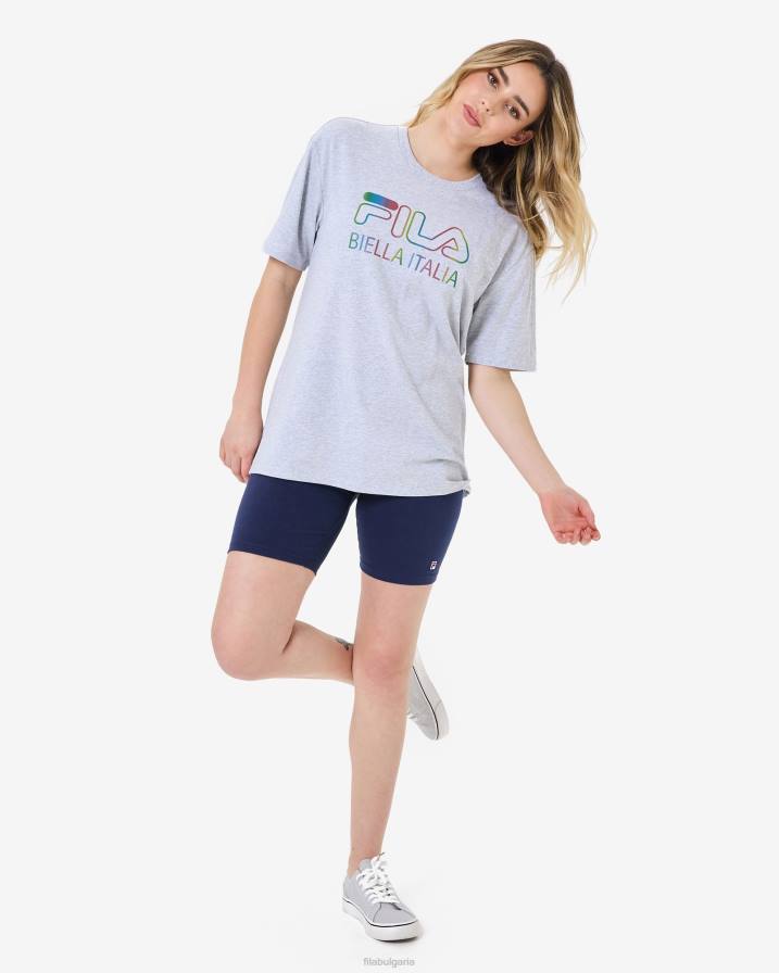 2HNL2940 светлосив мергел FILA светло сива тениска с големи размери marle maddy fila