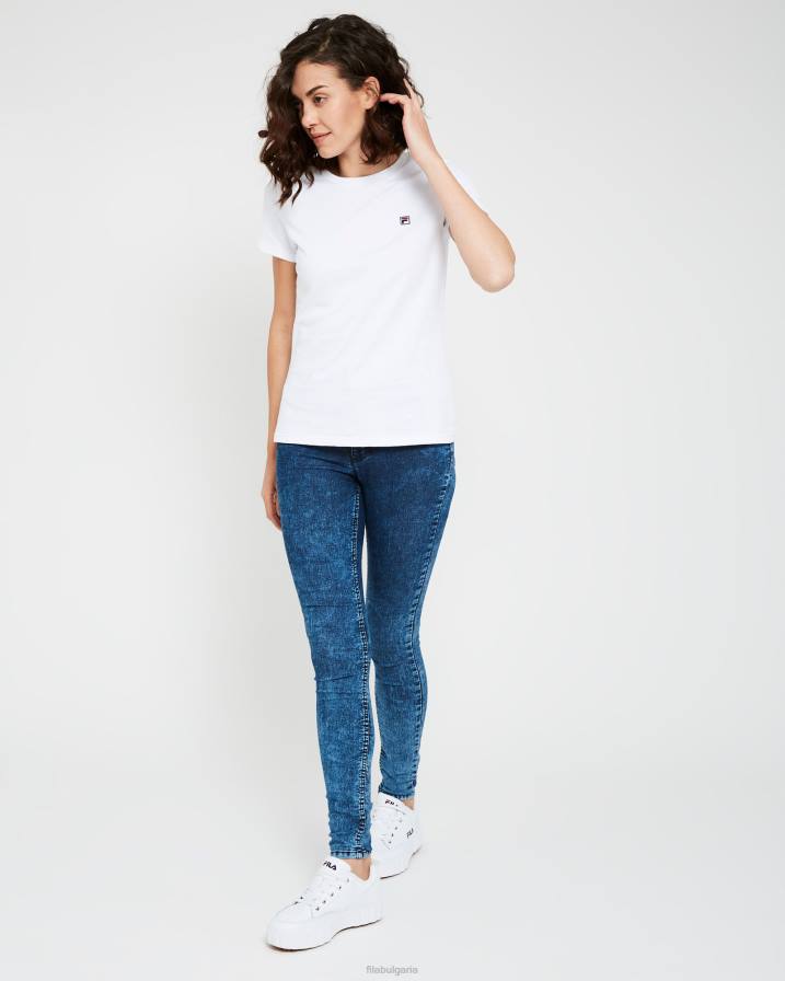 2HNL2942 бяло FILA дамска тениска с бадж volara fila бяла