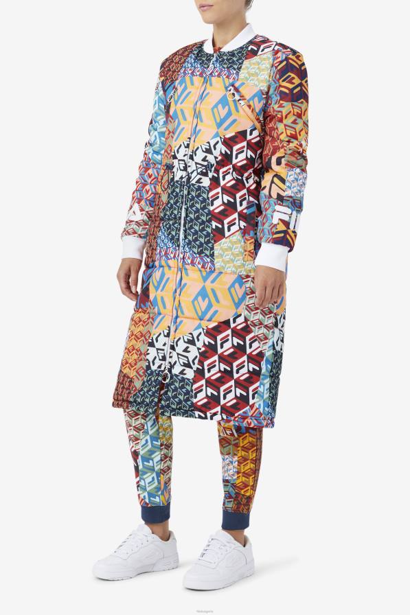 2HNL1755 океан/жълто/бяло FILA ocean/yellow/white fila joanna allover палто с принт