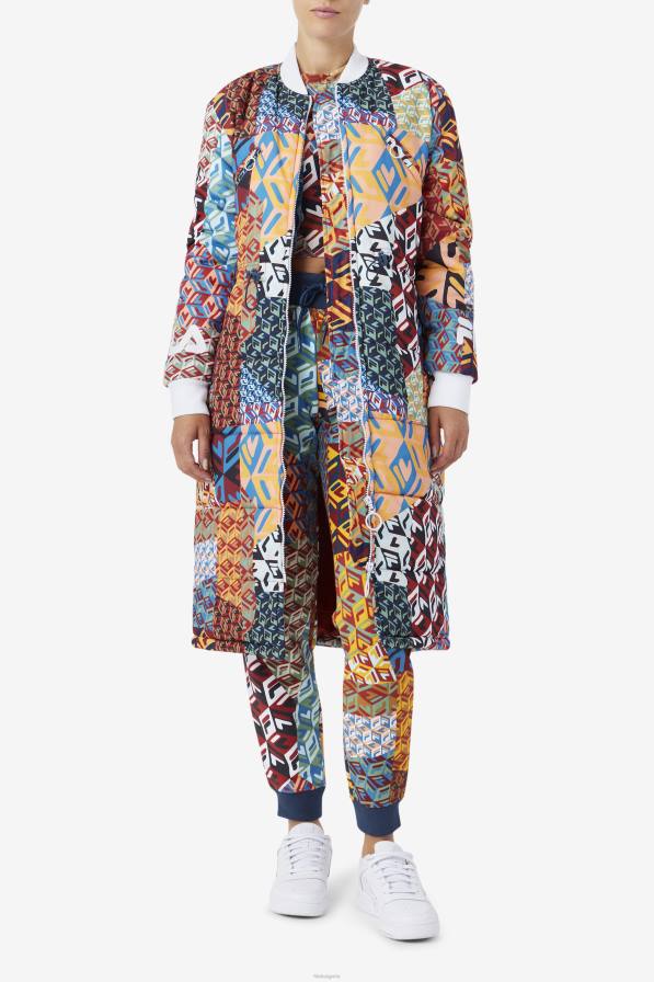 2HNL1755 океан/жълто/бяло FILA ocean/yellow/white fila joanna allover палто с принт