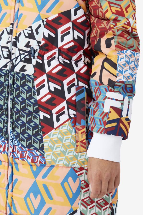 2HNL1755 океан/жълто/бяло FILA ocean/yellow/white fila joanna allover палто с принт