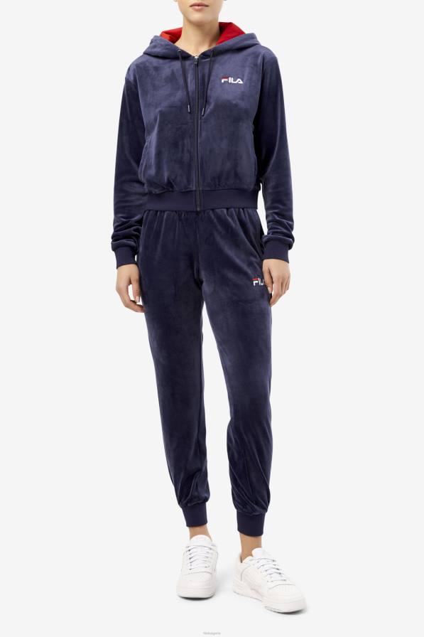 2HNL1763 военноморски флот FILA зура велурено яке тъмносиньо фила