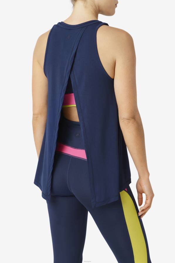 2HNL1864 военноморски флот FILA fila тъмносиньо потник с отворен гръб fi-lux