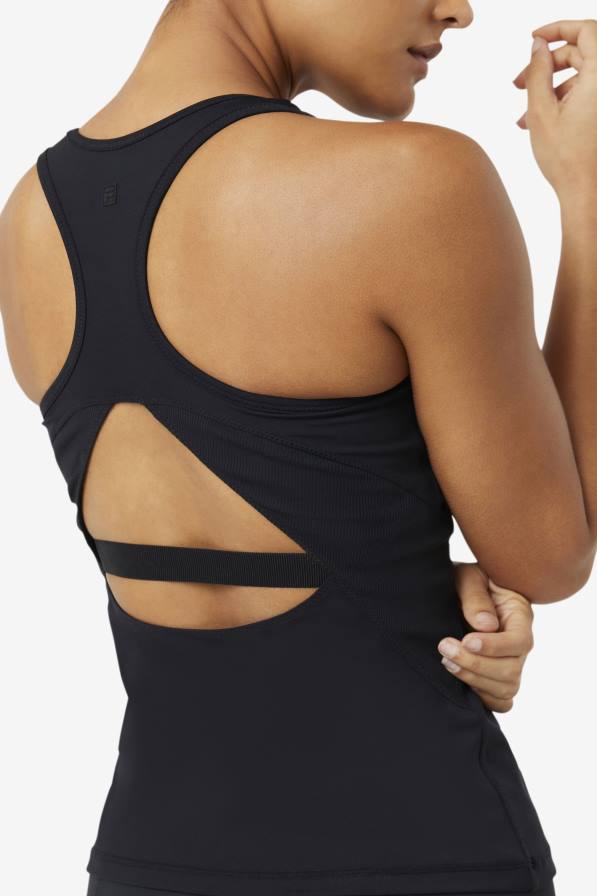 2HNL1872 черен FILA черен повдигнат отворен потник със състезателна облегалка fila