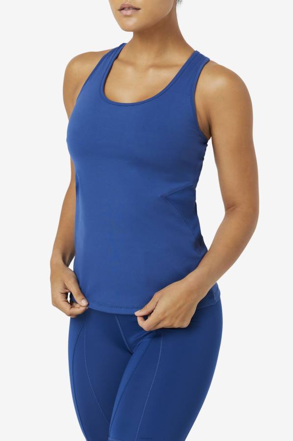 2HNL1874 тъмносин божур/черен FILA повдигнат потник с отворен състезателен гръб фила тъмносиньо божур/черно