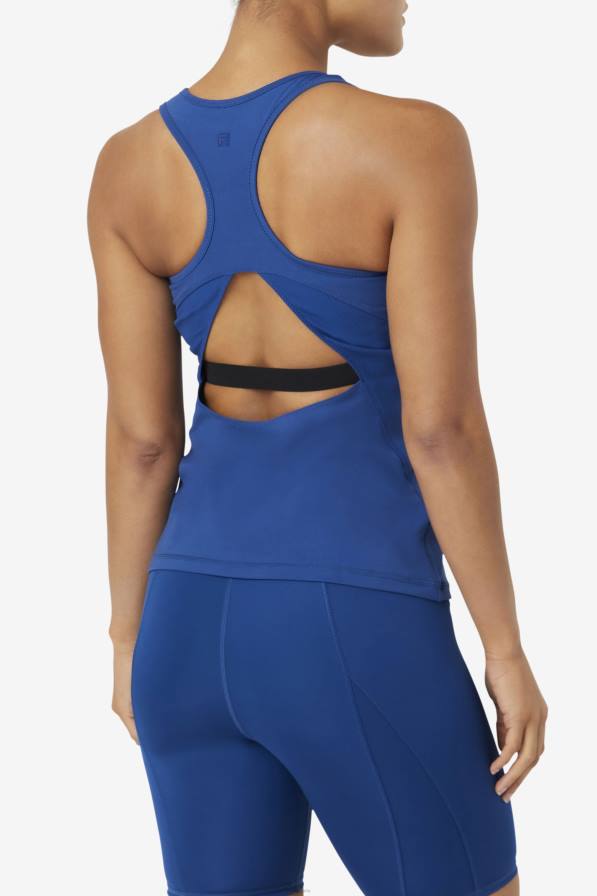 2HNL1874 тъмносин божур/черен FILA повдигнат потник с отворен състезателен гръб фила тъмносиньо божур/черно