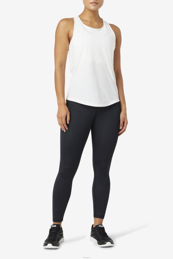 2HNL1880 бяло FILA повдигнат текстуриран състезателен потник фила бяло