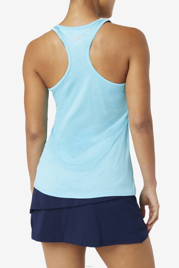 2HNL2020 синя риба хедър FILA fila bluefish heather pickleball racerback tank