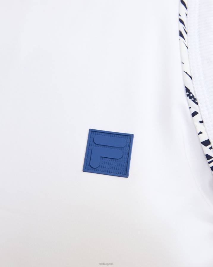 2HNL2920 бял печат на фиджи FILA потник с високо деколте fila white fiji print