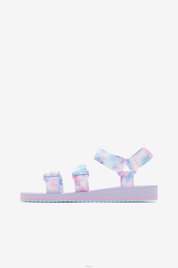 2HNL1358 мулти/бял/лилав пирен FILA дамски дрифтър ts tie dye fila multi/white/purple heater