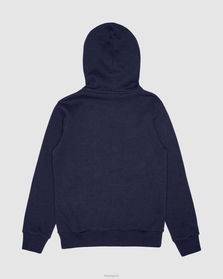 2HNL3093 нов флот FILA нова тъмносиня класическа суичър с цип за деца