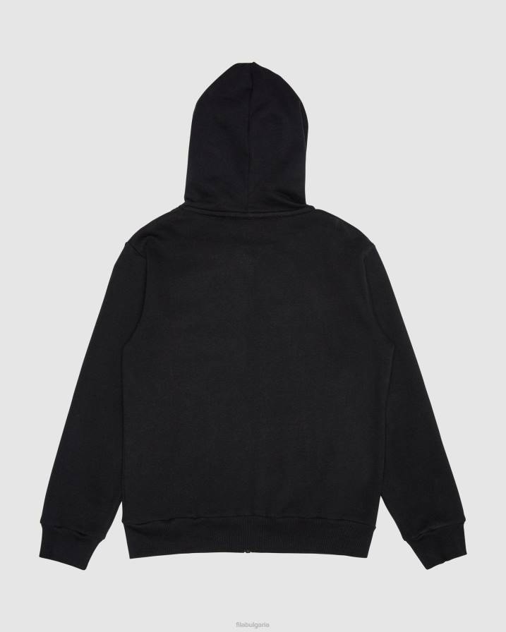 2HNL3101 черен FILA класическа детска суичър с цип черна фила