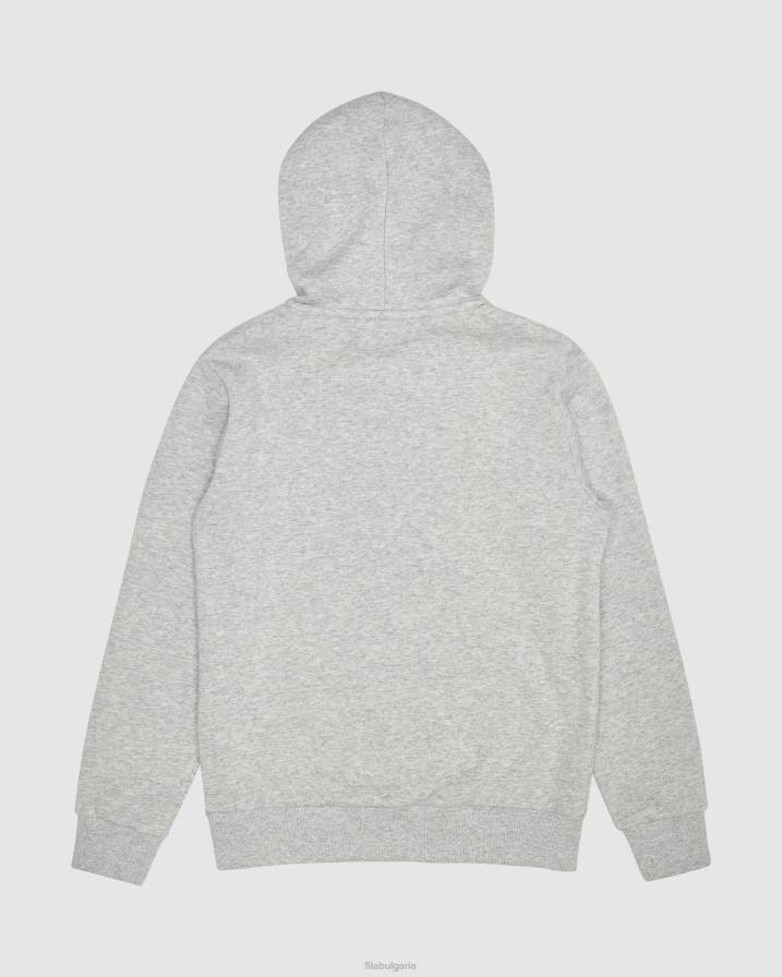 2HNL3121 сребърен мергел FILA fila класическа детска качулка с цип сребърно марле