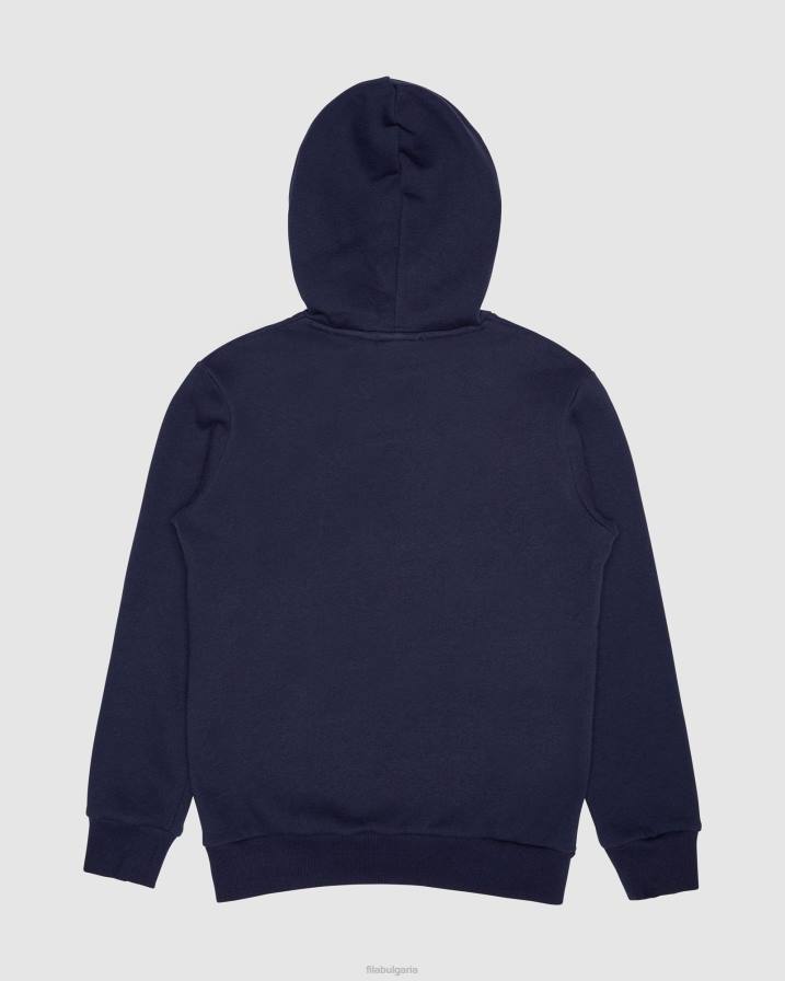 2HNL3126 нов флот FILA нова тъмносиня класическа детска качулка fila