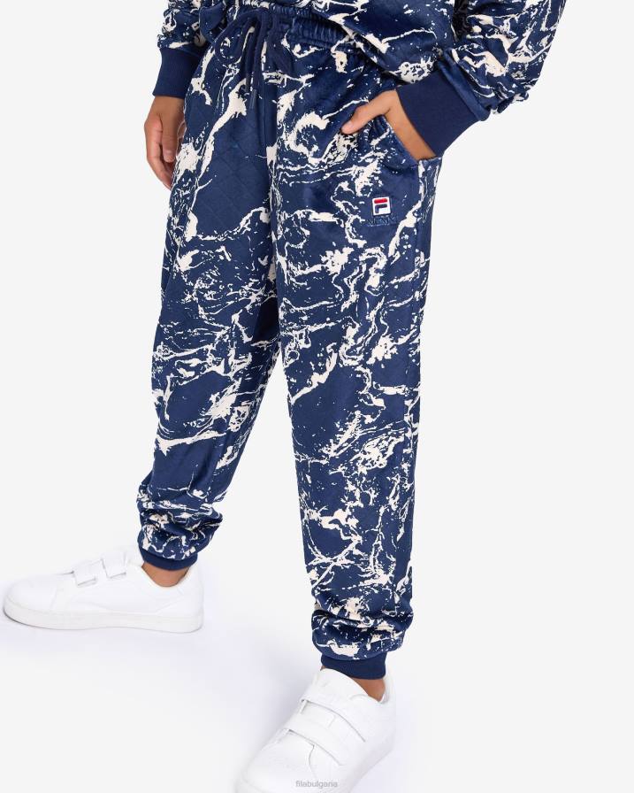 2HNL3142 морски мрамор FILA Детски панталон sloane от тъмносинен мрамор fila