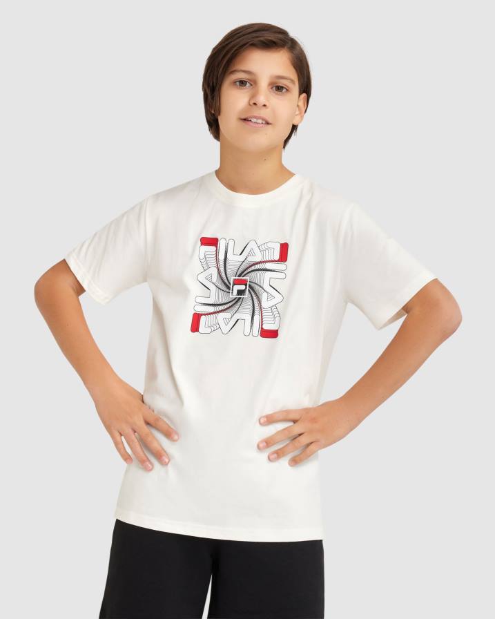 2HNL3078 бяло FILA бяла тениска за момче ryan fila