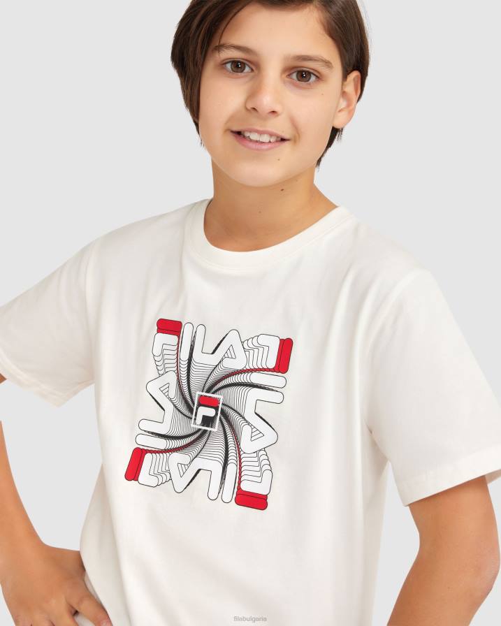 2HNL3078 бяло FILA бяла тениска за момче ryan fila