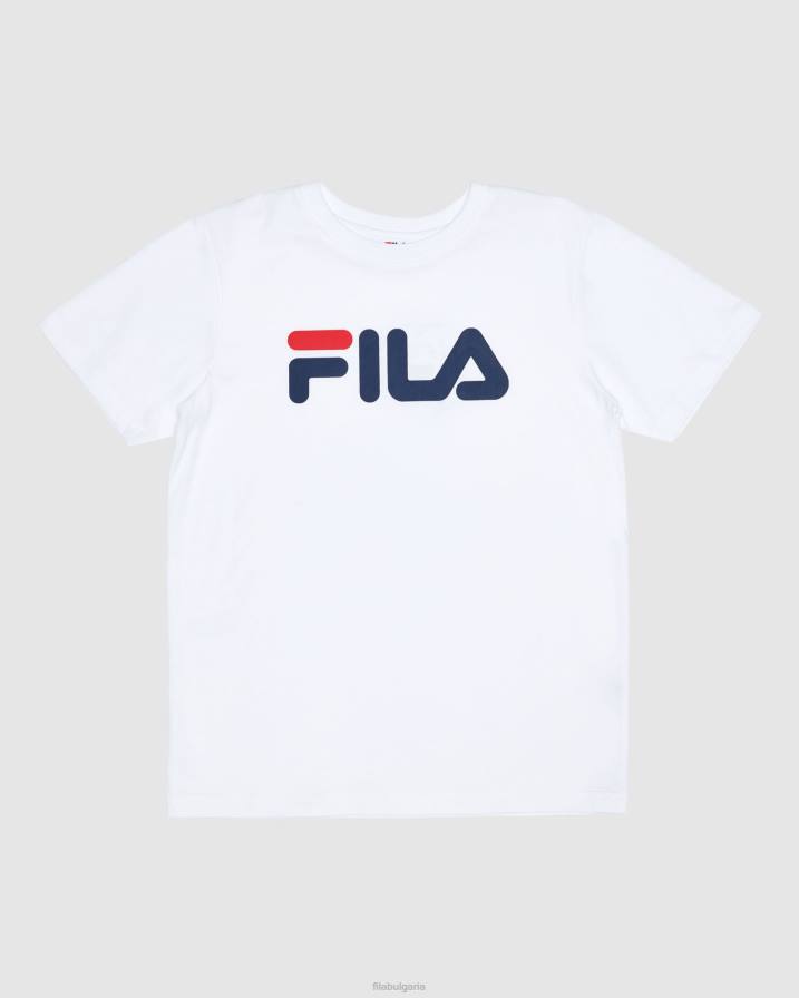 2HNL3096 бяло FILA бяла класическа детска тениска fila
